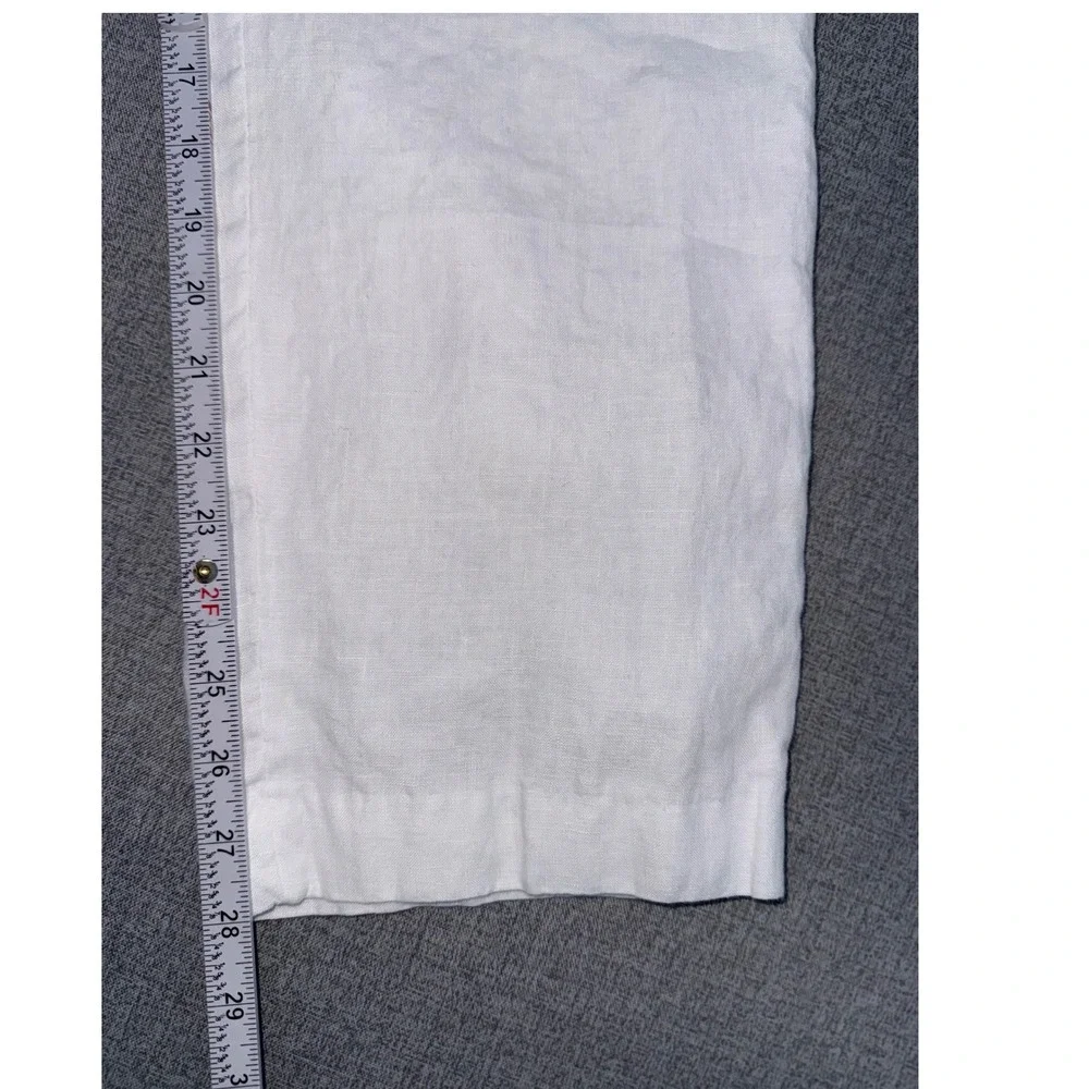 Ralph Lauren Black Label 39x28 Linen Pants White Flat Front Trousers Men